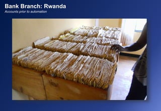 Bank Branch: Rwanda
Accounts prior to automation
 