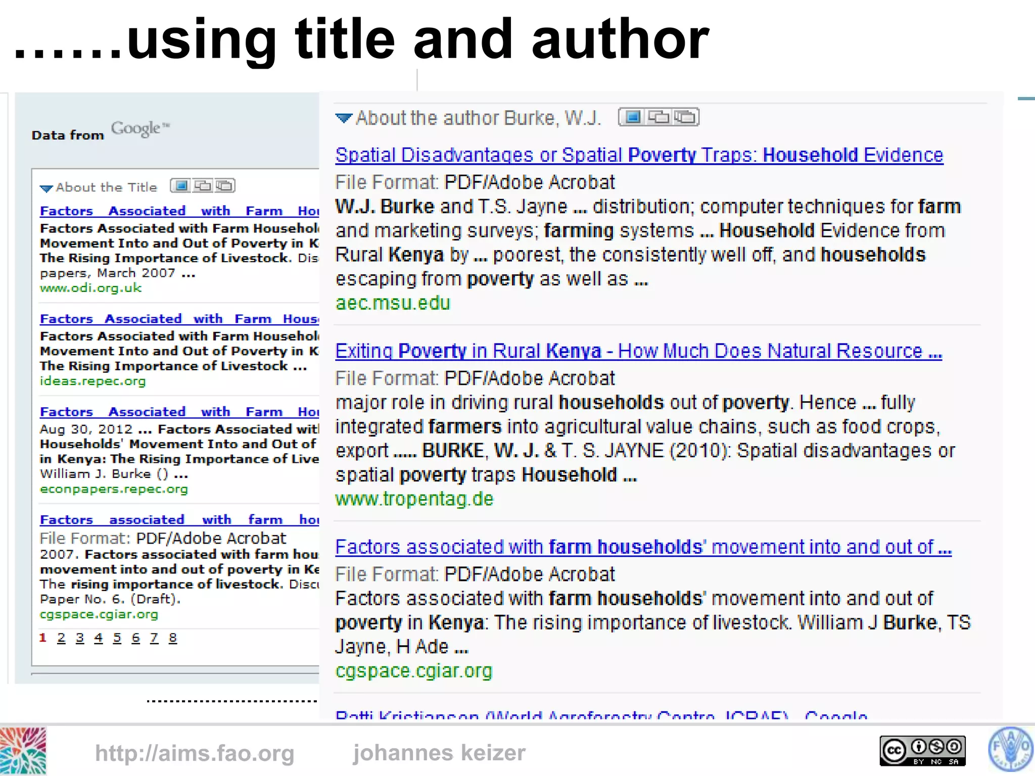 ……using title and author




  http://aims.fao.org   johannes keizer
 