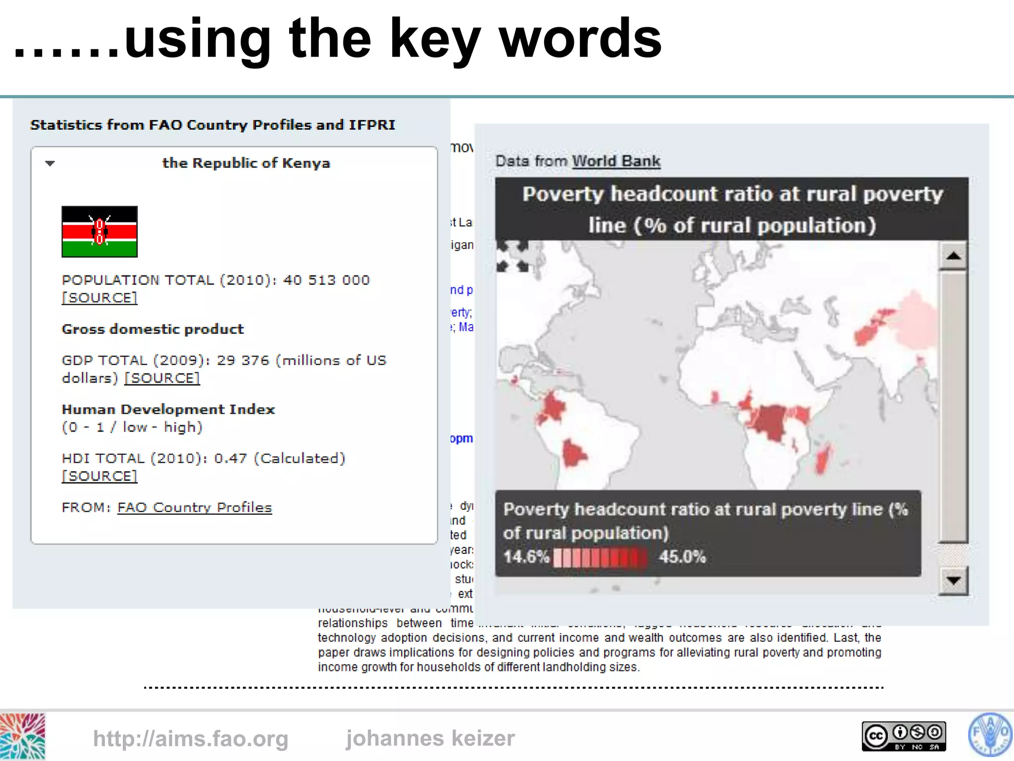 ……using the key words




  http://aims.fao.org   johannes keizer
 