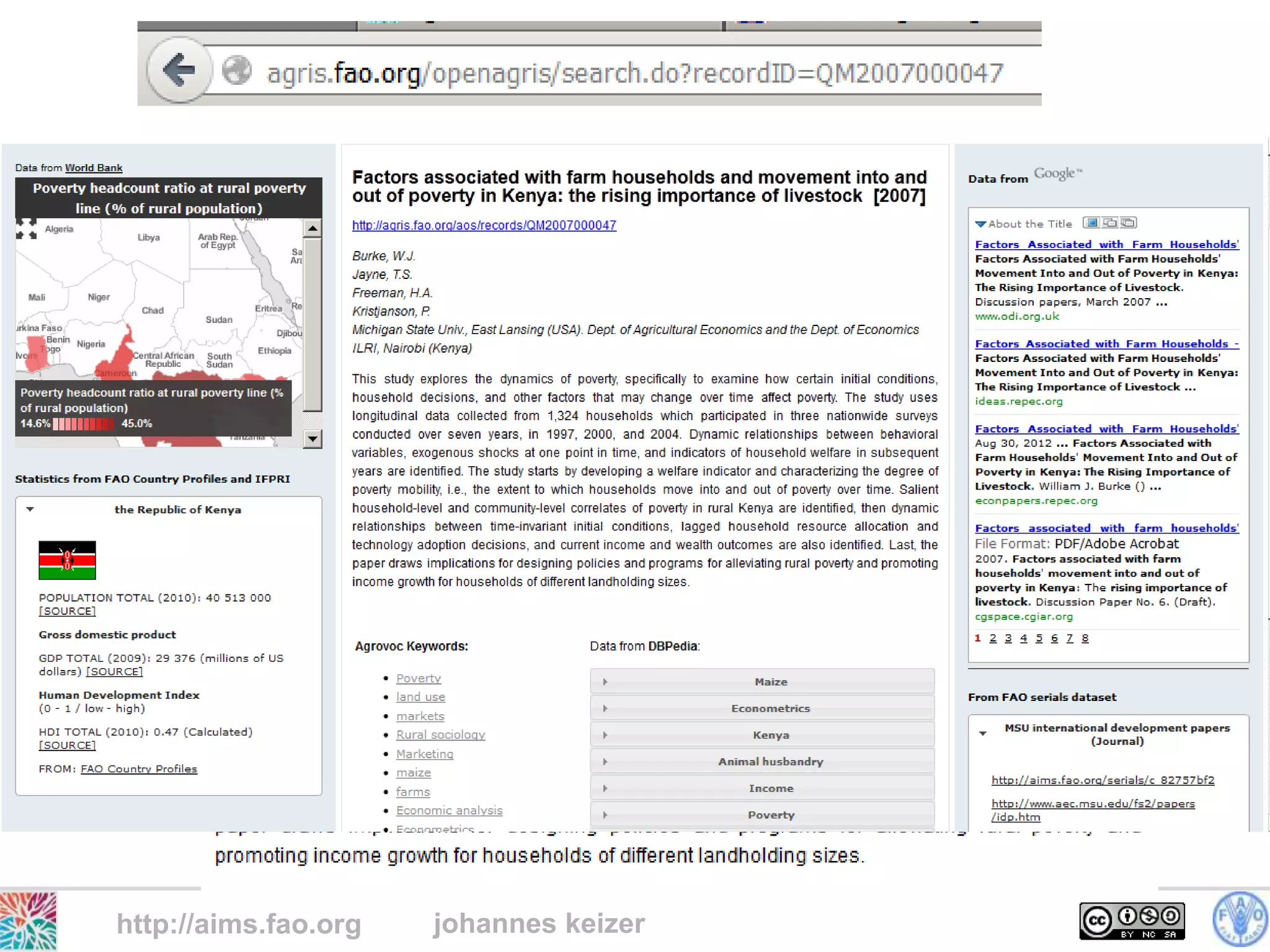 http://aims.fao.org   johannes keizer
 