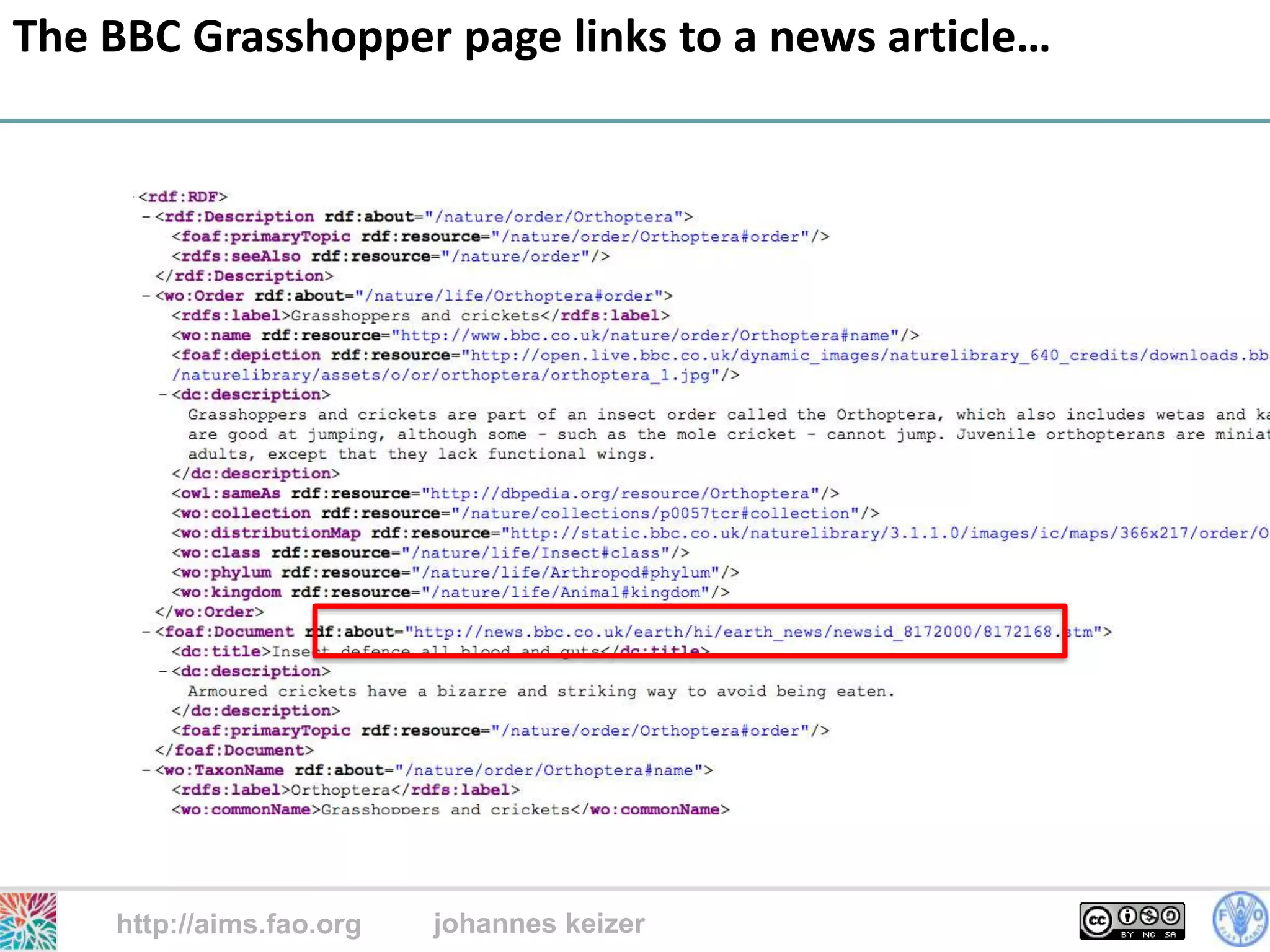 The BBC Grasshopper page links to a news article…




    http://aims.fao.org   johannes keizer
                                             24
 