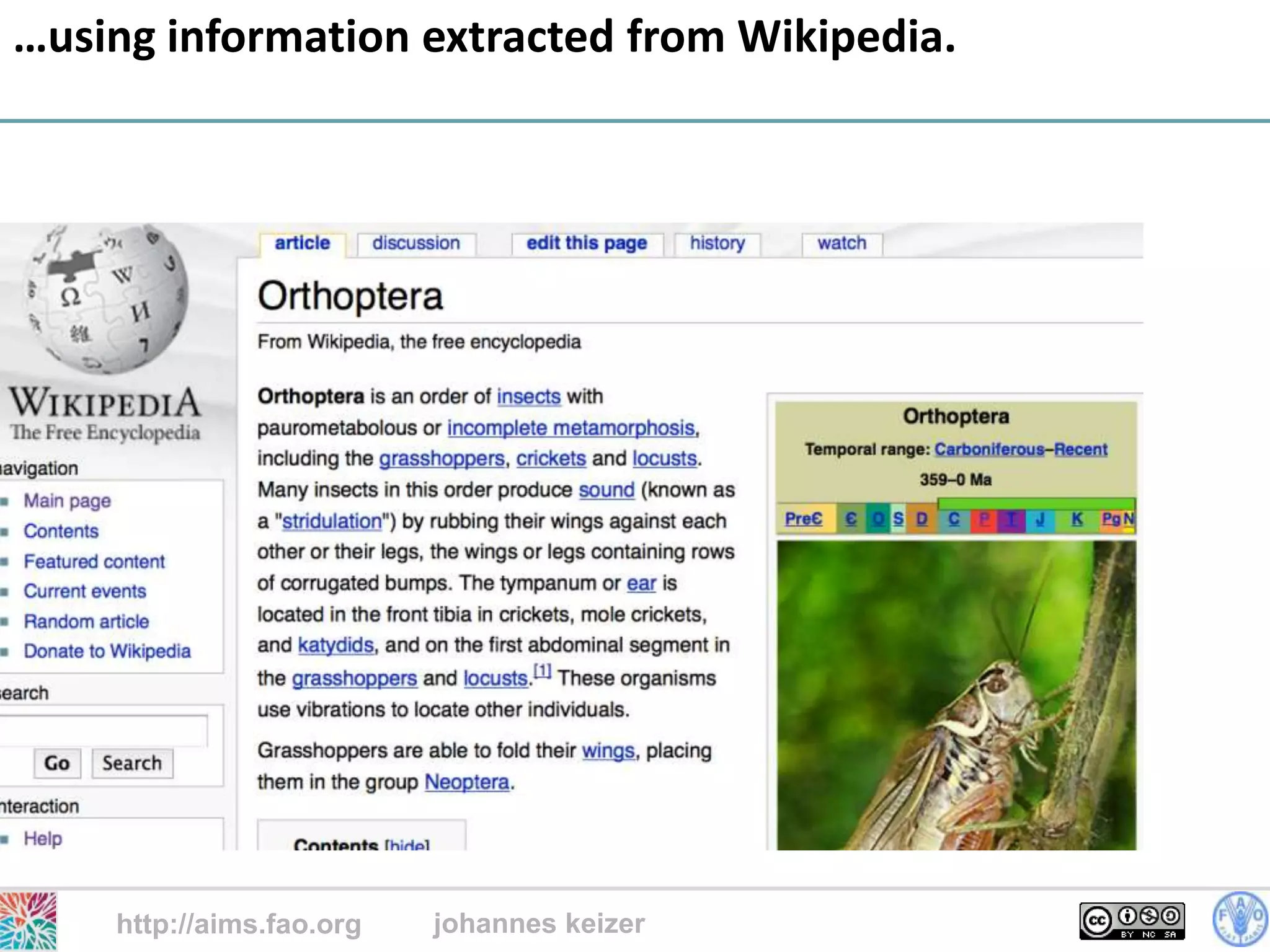 …using information extracted from Wikipedia.




    http://aims.fao.org   johannes keizer
                                               28
 