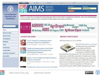 http://aims.fao.org   johannes keizer
 