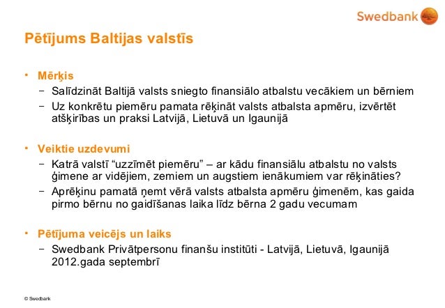 Valsts pabalsti vecākiem un bērniem - pētījums Baltijas valstīs