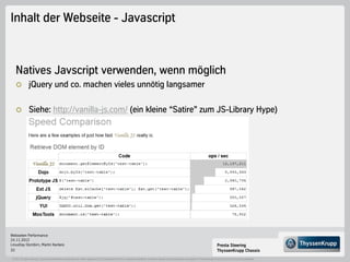 Inhalt der Webseite - Javascript



    Natives Javscript verwenden, wenn möglich
                jQuery und co. machen v...