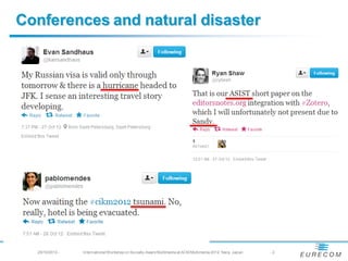 Conferences and natural disaster




  29/10/2012 -   International Workshop on Socially-Aware Multimedia at ACM Multimedi...