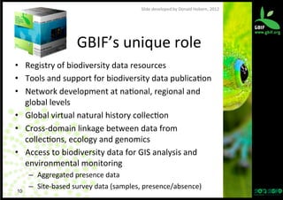 Global Biodiversity Information Facility (GBIF) - 2012 | PDF