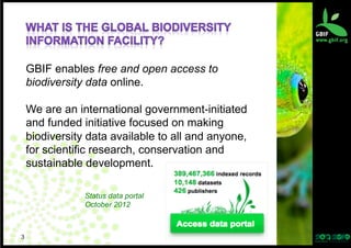 Global Biodiversity Information Facility (GBIF) - 2012 | PDF