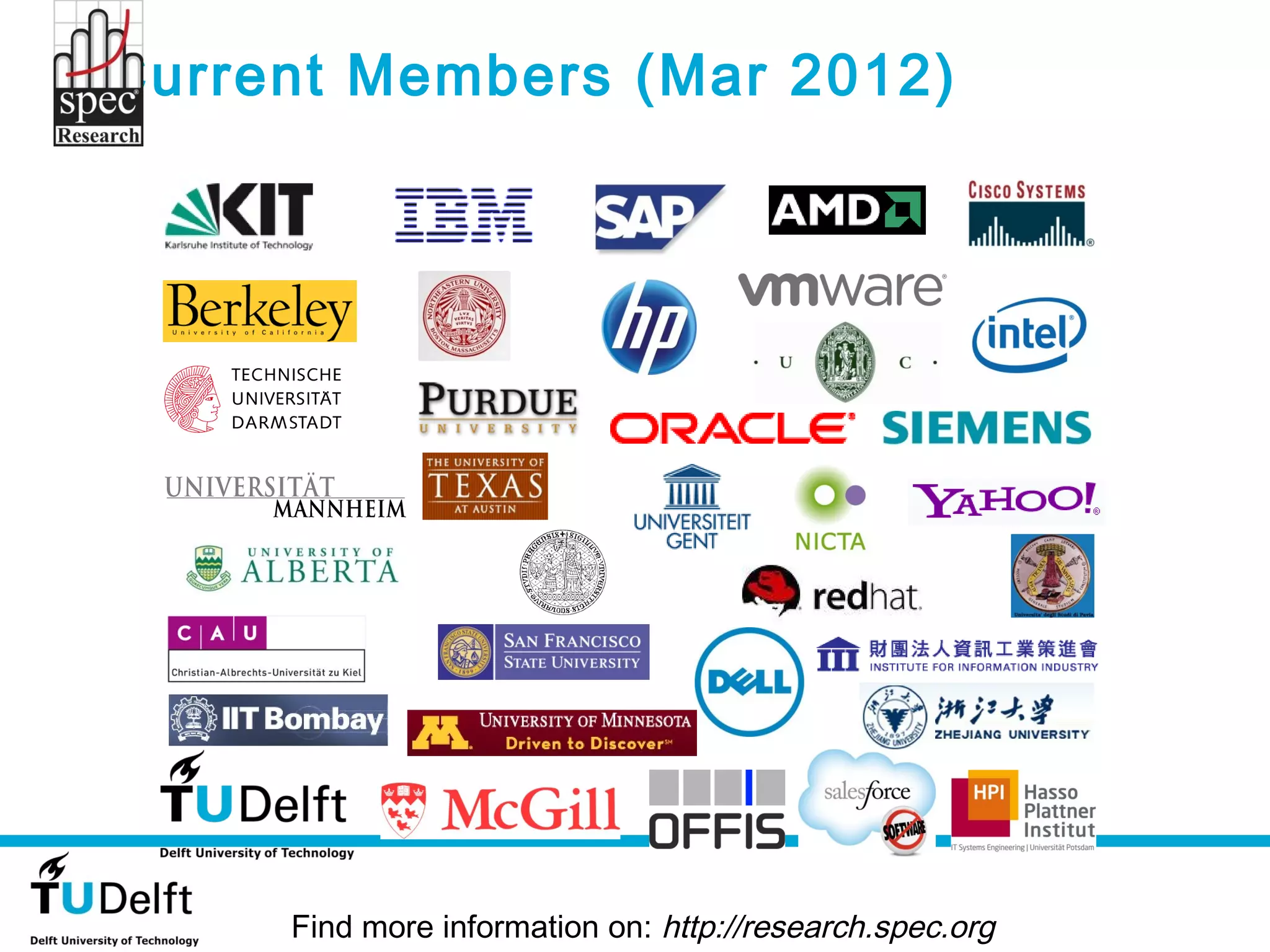 Current Members (Mar 2012)




     Find more information on: http://research.spec.org
 