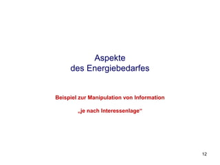 kW(h)/Pkm
0,28


0,24                           Zugunsten des ICE verzerrte Darstellung

0,20


0,16


0,12


0,08


0,04



       0       100       200         300       400        500       600 km/h


       ICE, nur 2. Klasse, Langzug, Restaurant durch Personenwagen ersetzt
       MSB, „Luxusbestuhlung“ nur 1. Klasse, Kurzzug, maximale Last            12
 
