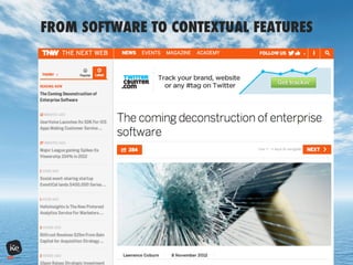FROM SOFTWARE TO CONTEXTUAL FEATURES
 