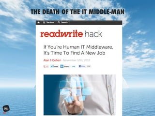 THE DEATH OF THE IT MIDDLE-MAN
 