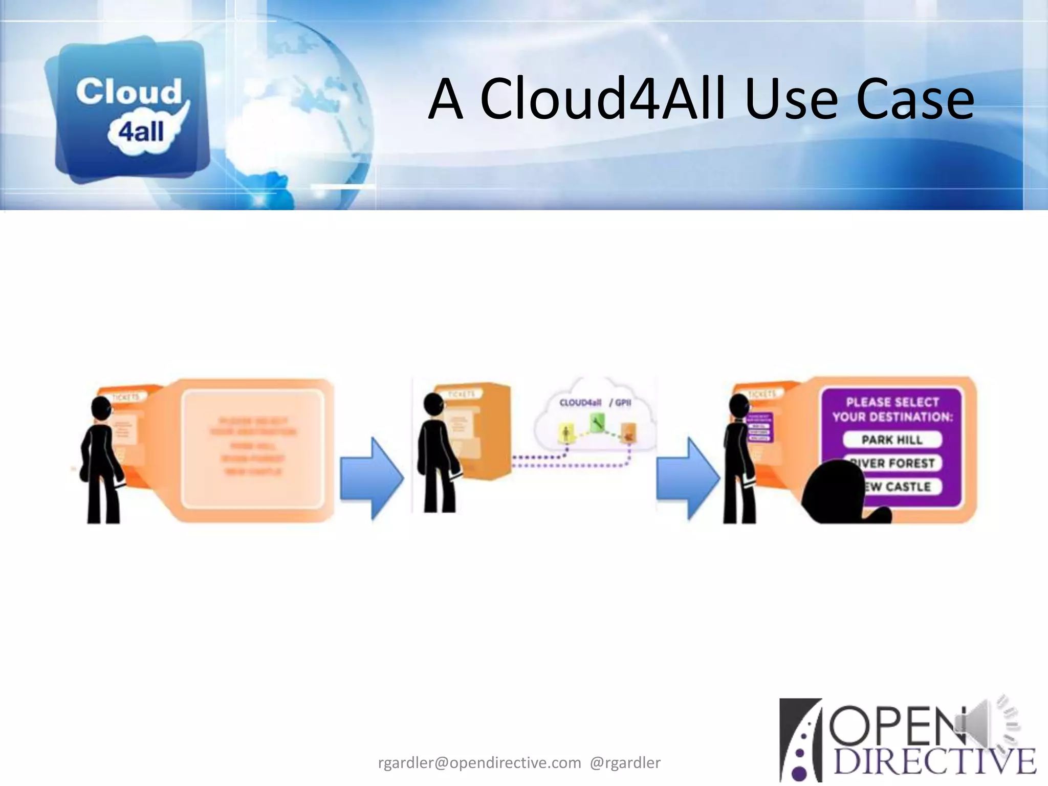 A Cloud4All Use Case




rgardler@opendirective.com @rgardler
 