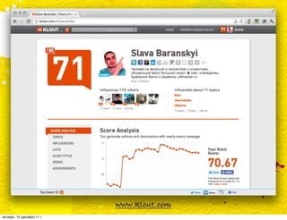 www.klout.com
четверг, 15 декабря 11 г.
 
