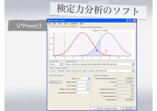 検定力分析のソフト
G*Power3
 