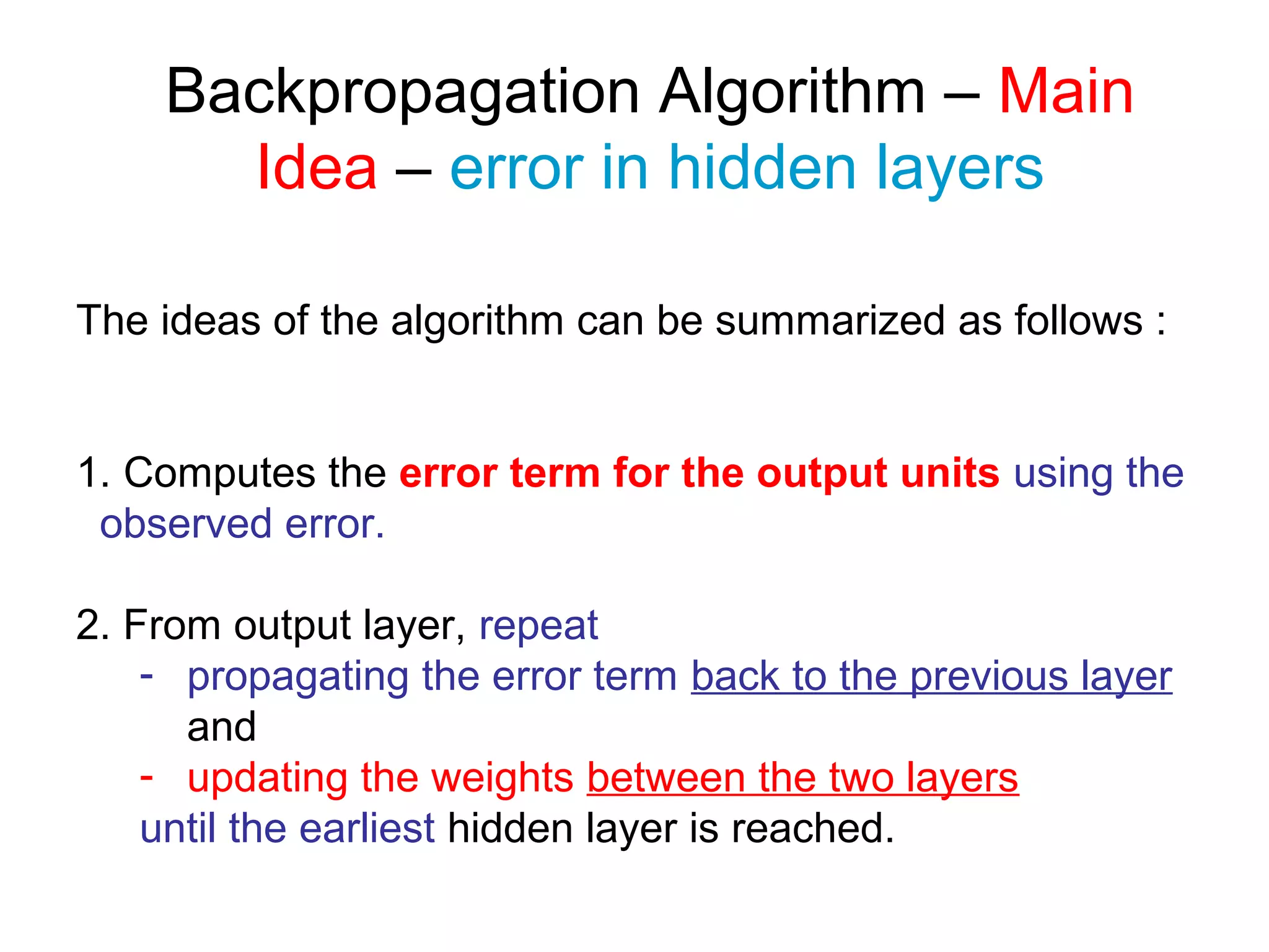backpropagation in neural networks | PPT