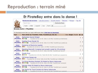 Reproduction : terrain miné
       Et PirateBay entre dans la danse !
 