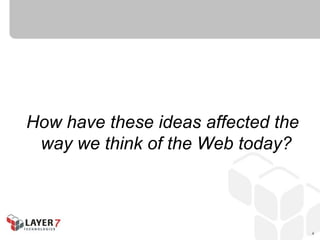 How have these ideas affected the
 way we think of the Web today?



                                    4
 