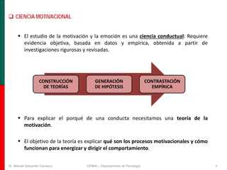 Psicología I (Motivación y Emoción). UD1: Introducción al estudio de la ...