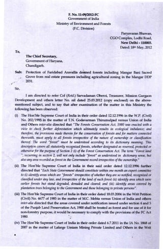 2012.05.18 dg forests mo ef letter to chief secretary haryana