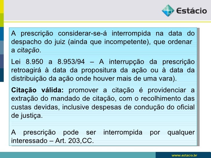 A Citação Válida Ainda Que Ordenada Por Juiz Incompetente