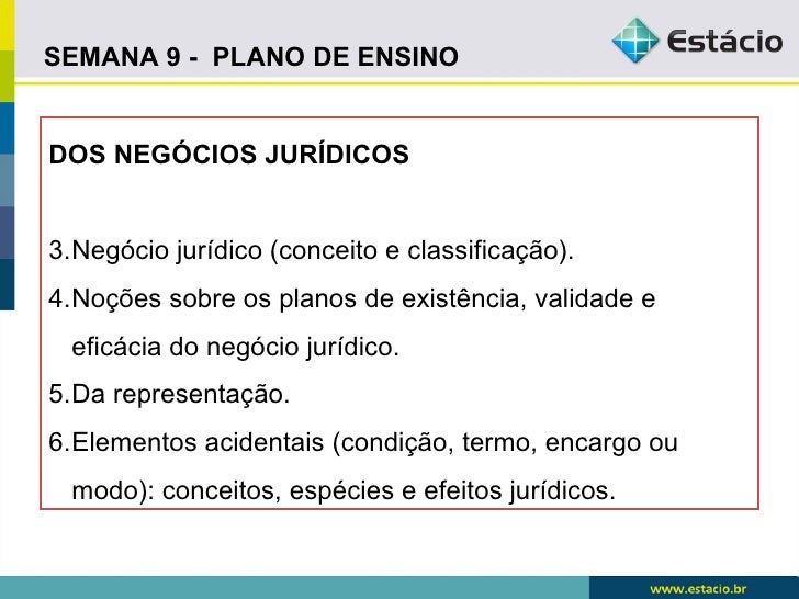 Plano de eficacia do negocio juridico