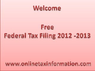 2013 free federal tax filing
