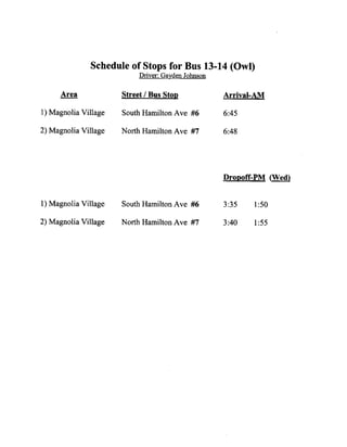 2012 - 2013 LCSD bus schedule [updated]
