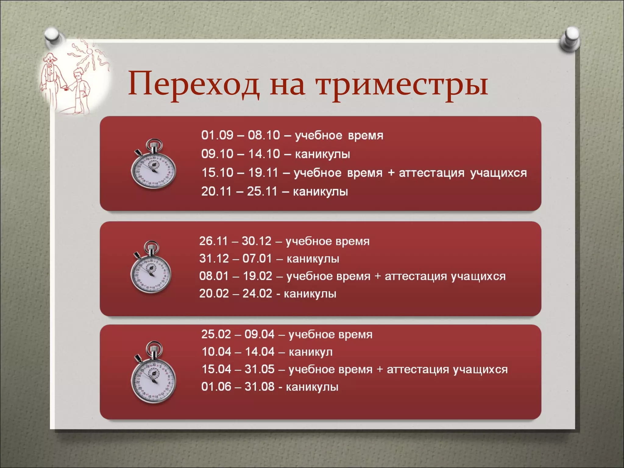 Переход на триместры
 