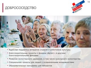 Информация о выполнении государственной программы города Москвы «Культура Москвы 2012-2016» в 2013 году и задачах на 2014 год