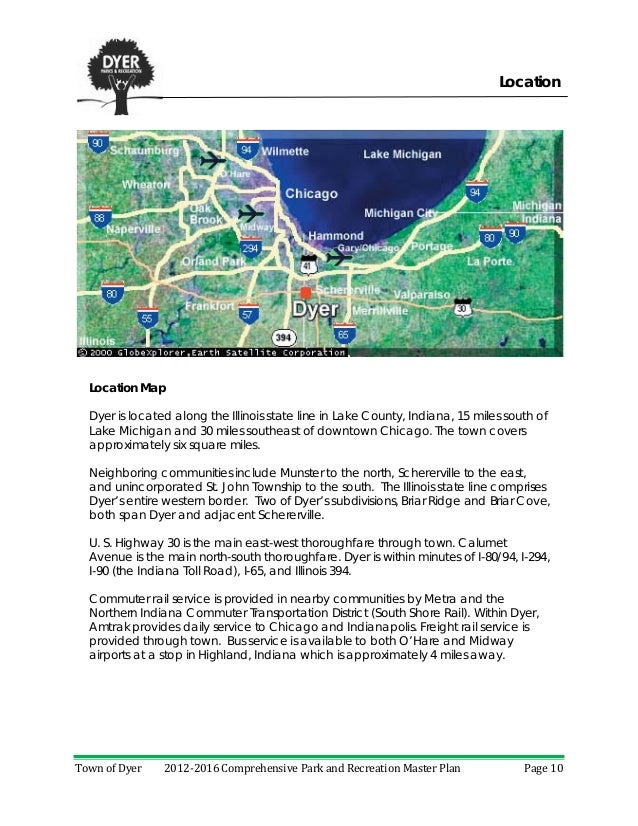 20122016 Town of Dyer Indiana Parks and Recreation master plan