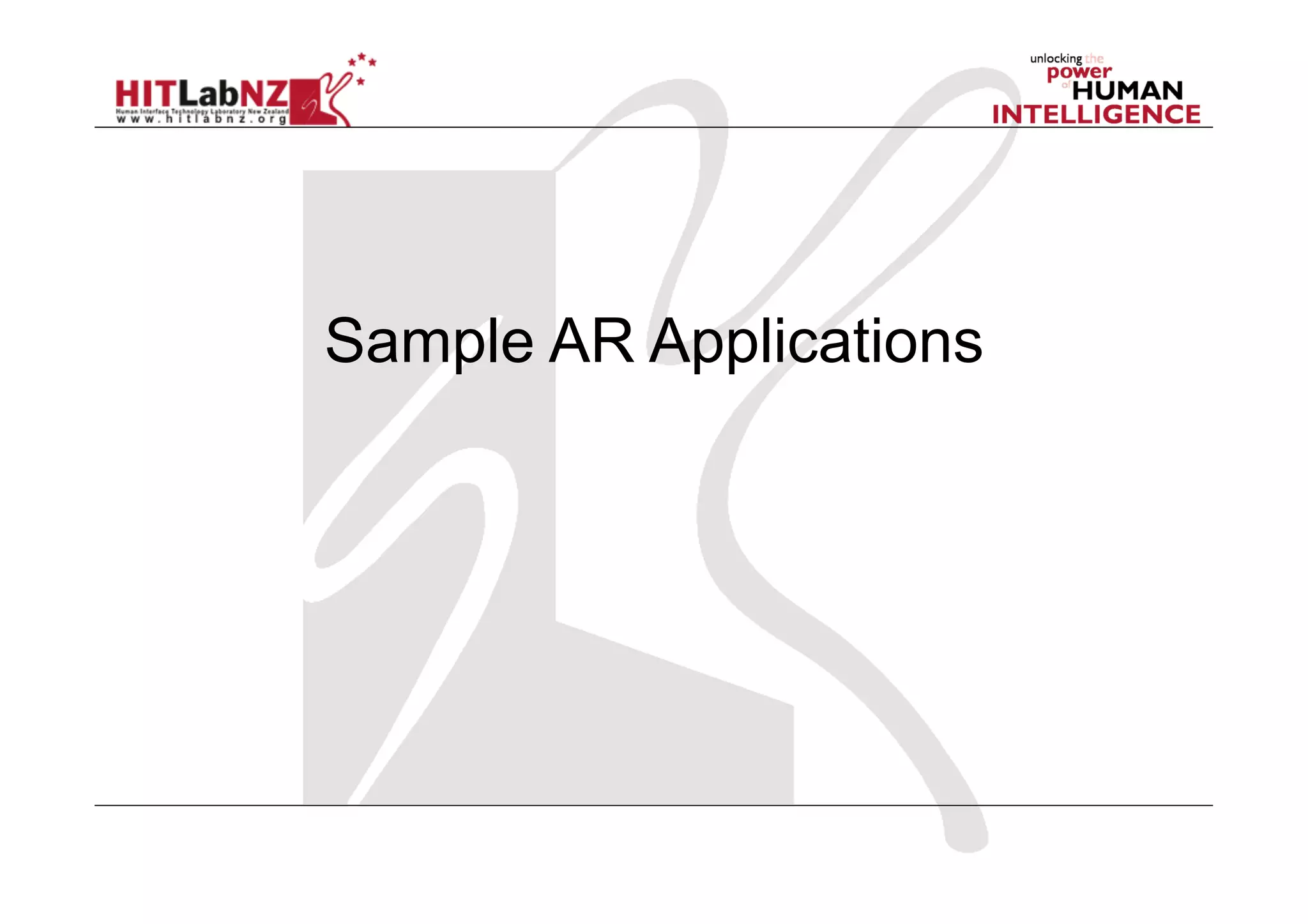 Sample AR Applications
 