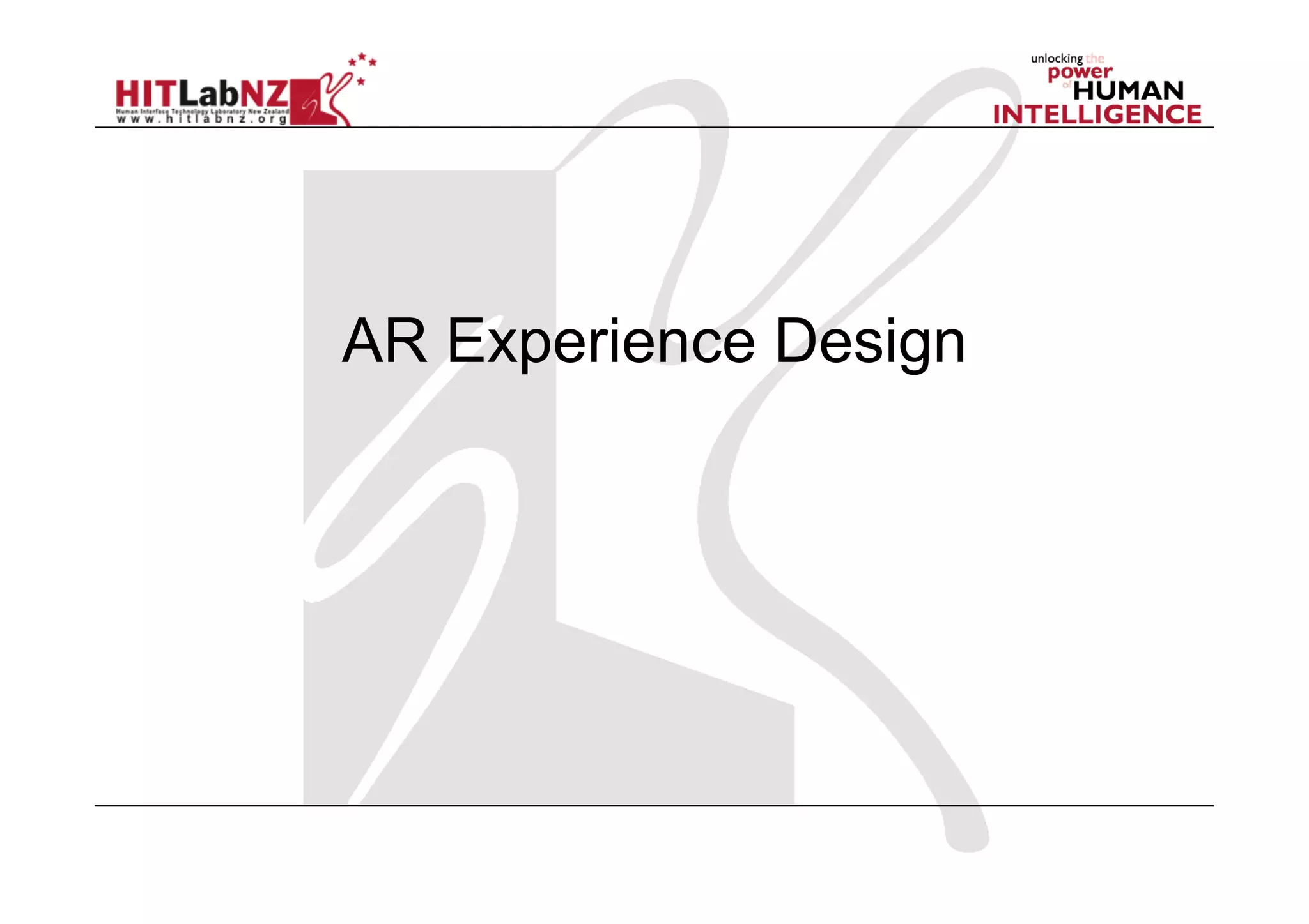 AR Experience Design
 