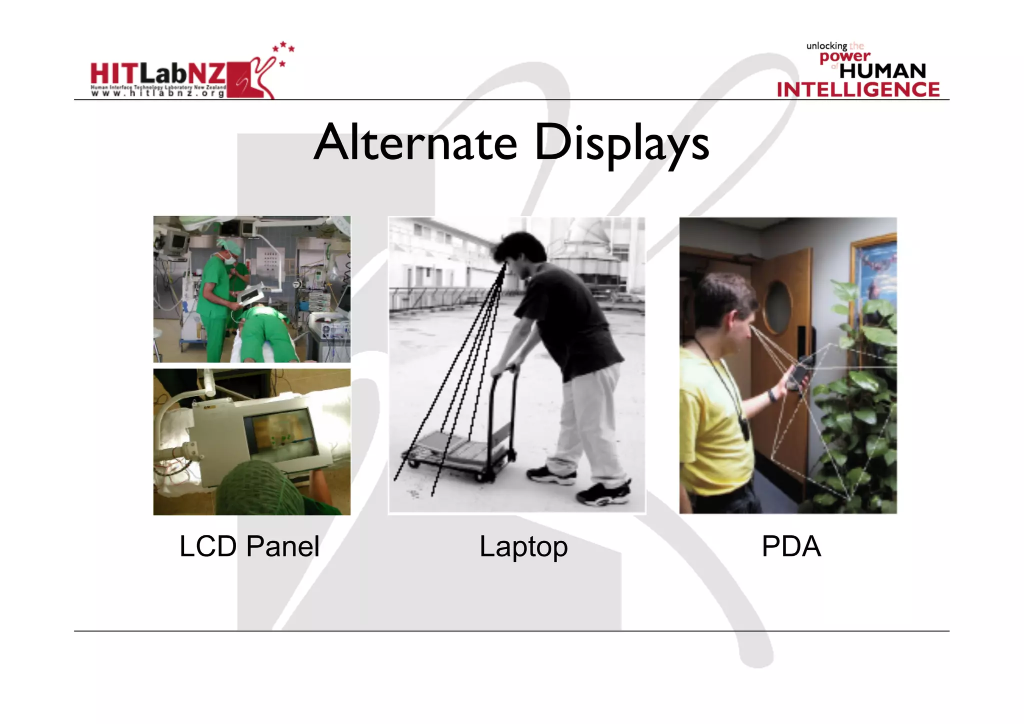 Alternate Displays




LCD Panel      Laptop        PDA
 