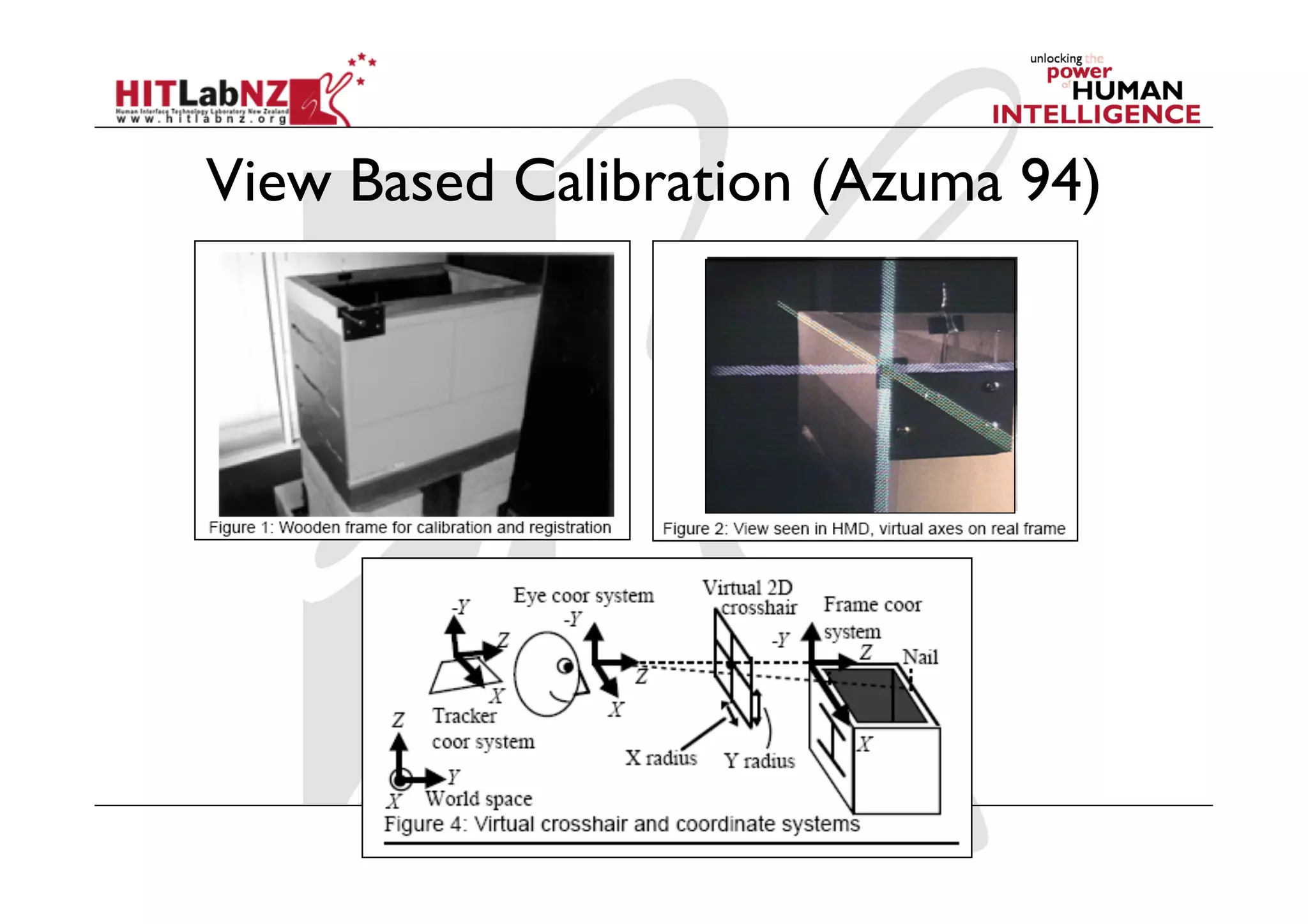 View Based Calibration (Azuma 94)
 