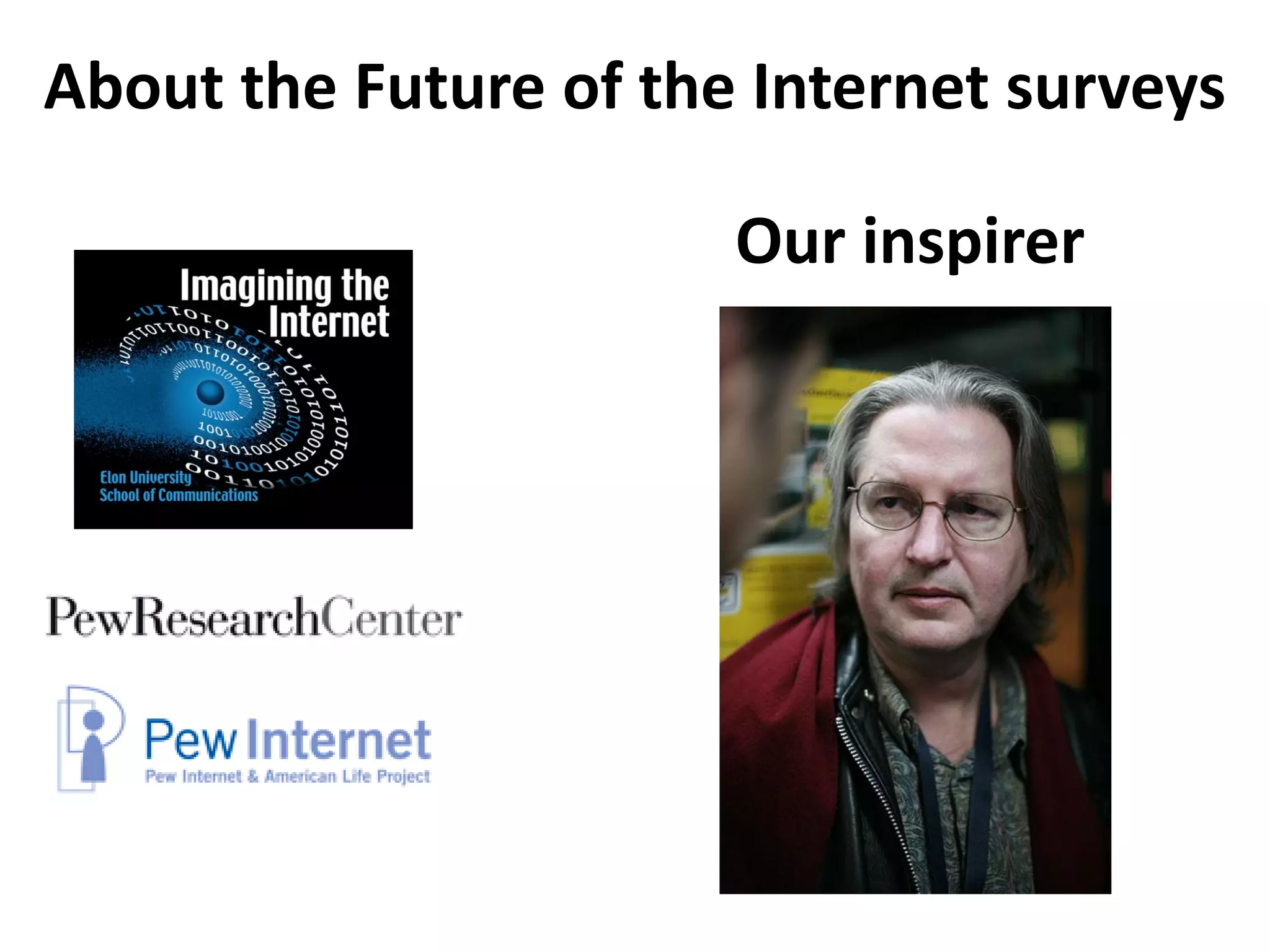 About the Future of the Internet surveys

                       Our inspirer
 