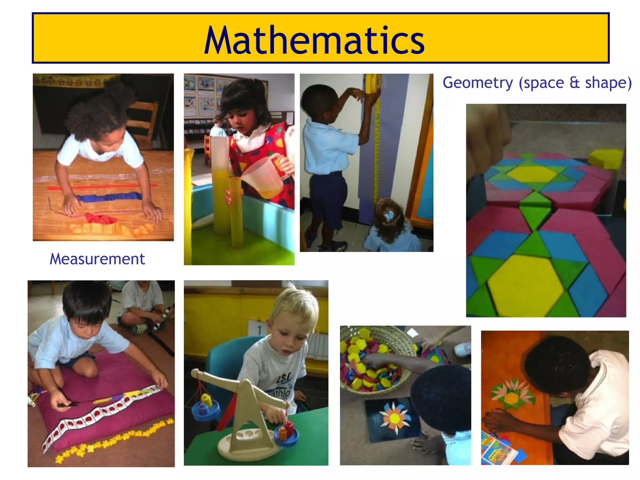 Mathematics
                            Geometry (space & shape)




Measurement
 