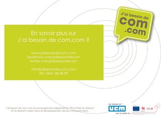 E s v i ls u
           n a or u sr
                 p
      Ja b s i d c m.o ?
       ’ i e on e o c m

             www. ie on e o c m
                 j b s id c m.o
                  a
            fc b o .o jie on e o
            a e o k m/ b s id c m
                   c    a
             t t r o jie on e o
             wie. m/ b s id c m
               t c    a

               if@jie on e o c m
               no ab s id c m.o
                  T l0 5 3 3 0
                  é:6/ 8 8 9




Ja b s i d c m.o a c mp g elsn é e d nsTEe P d H ia t
 ’ i e on e o c m c o a n e id p n a t P t ME u an u
                                      ,
    e d Ba a t l nd n l d v lp e n d lu c mmu iain
     t u rb n wal a se é eo p me t e e r o
                o                            nc t .
                                                 o
 