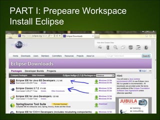 PART I: Prepeare Workspace
Install Eclipse
 