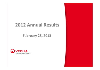 2012 Annual Results
   February 28, 2013
 