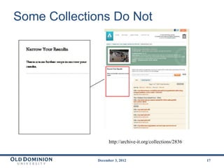 Digital Collection Example Visualizing Digital Collections at Archive-It | PPTX