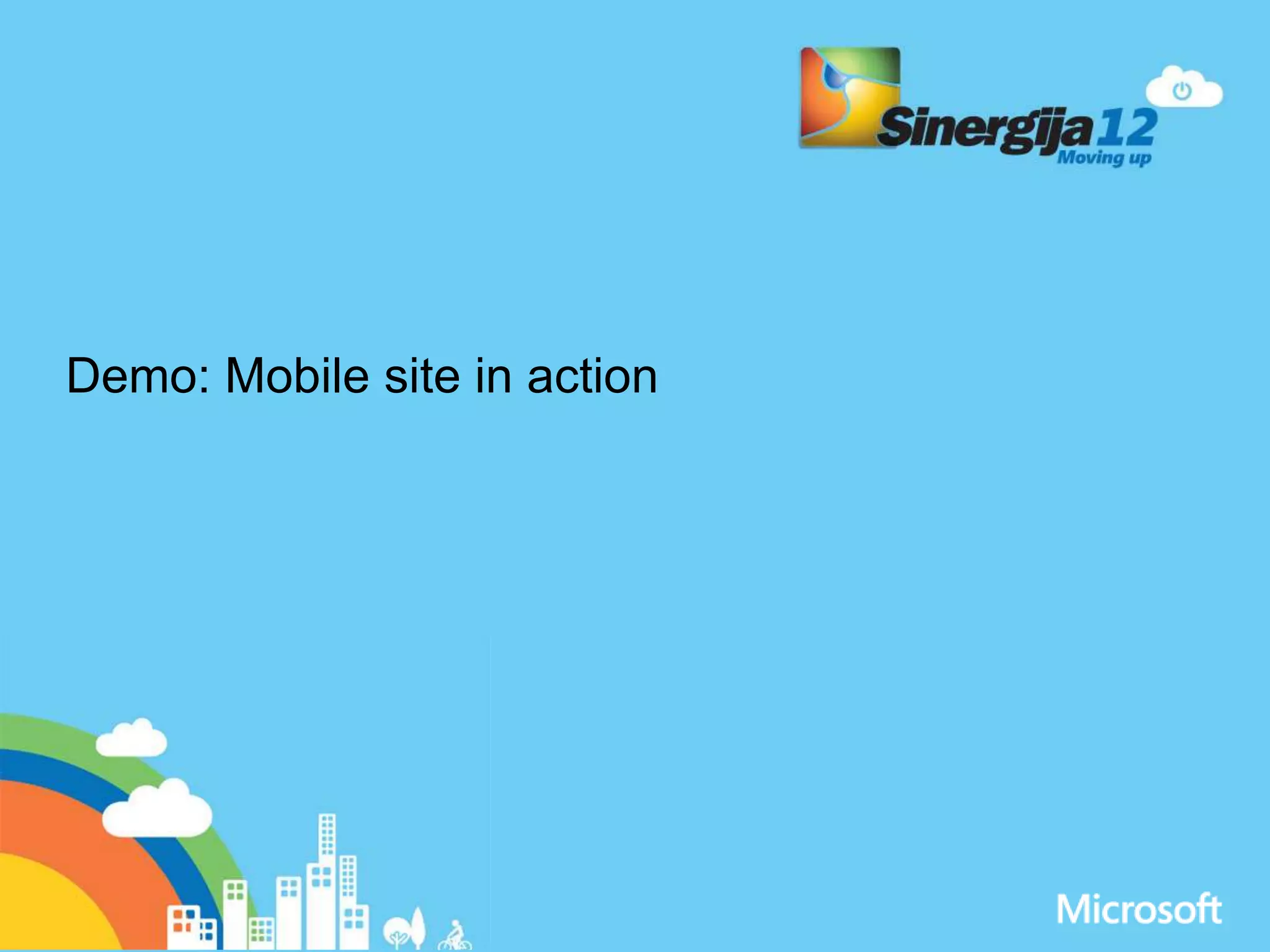 Demo: Mobile site in action 