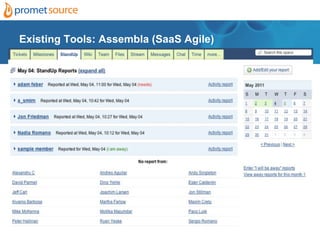 Existing Tools: Assembla (SaaS Agile)
 