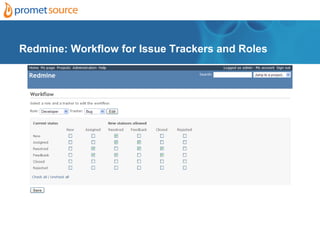Redmine: Workflow for Issue Trackers and Roles
 