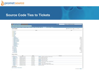 Source Code Ties to Tickets
 
