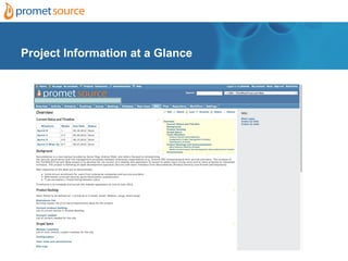 Project Information at a Glance
 