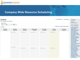 Company Wide Resource Scheduling
 