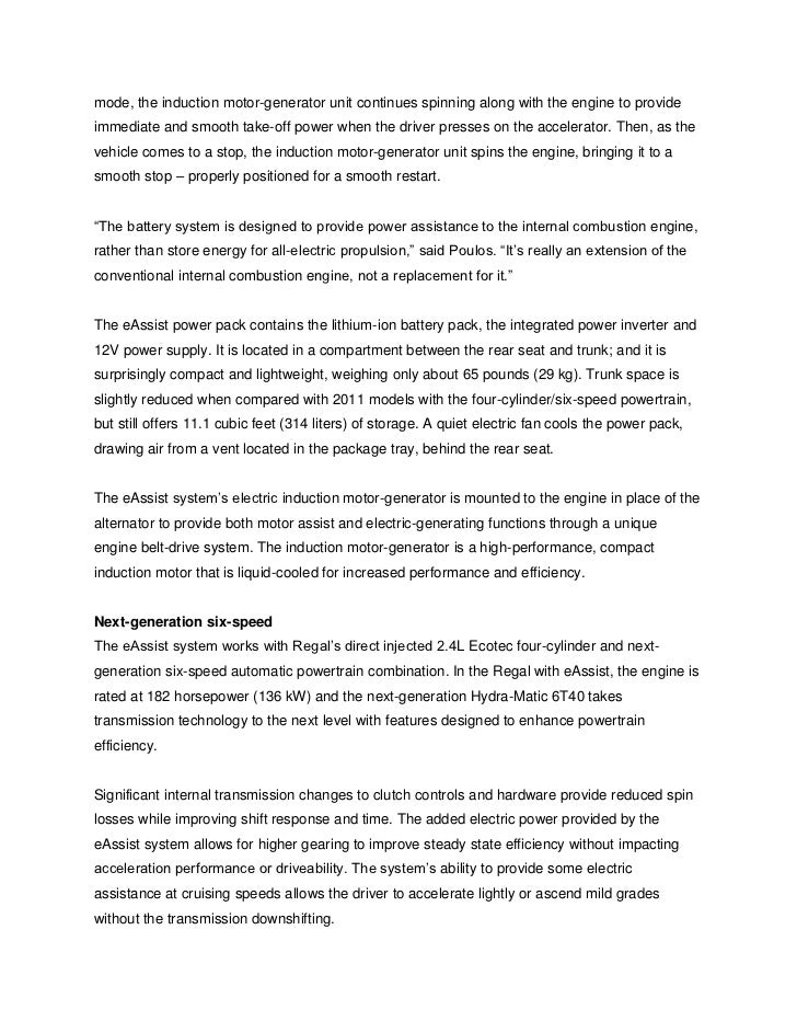 2012 Buick Regal Eassist