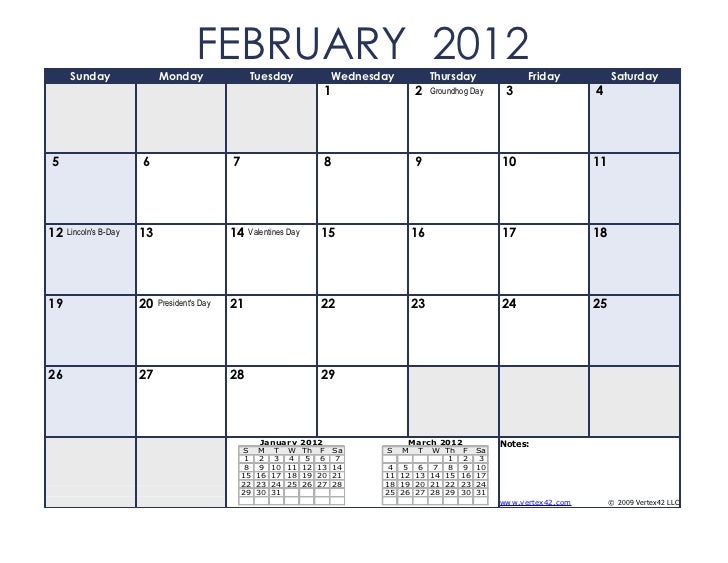 2012 calendar