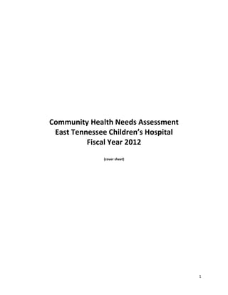 Community Health Needs Assessment
East Tennessee Children’s Hospital
 